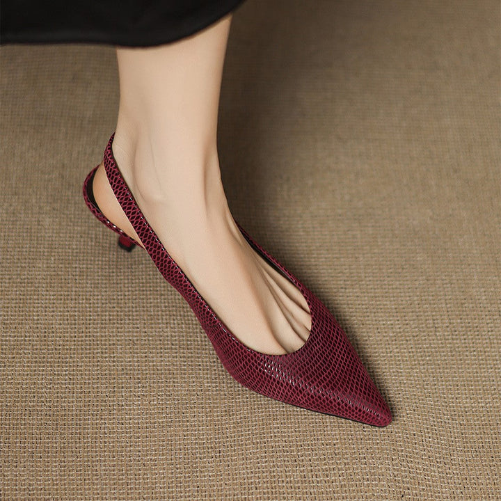 Céliane | Pointed Leather Slingback Heels