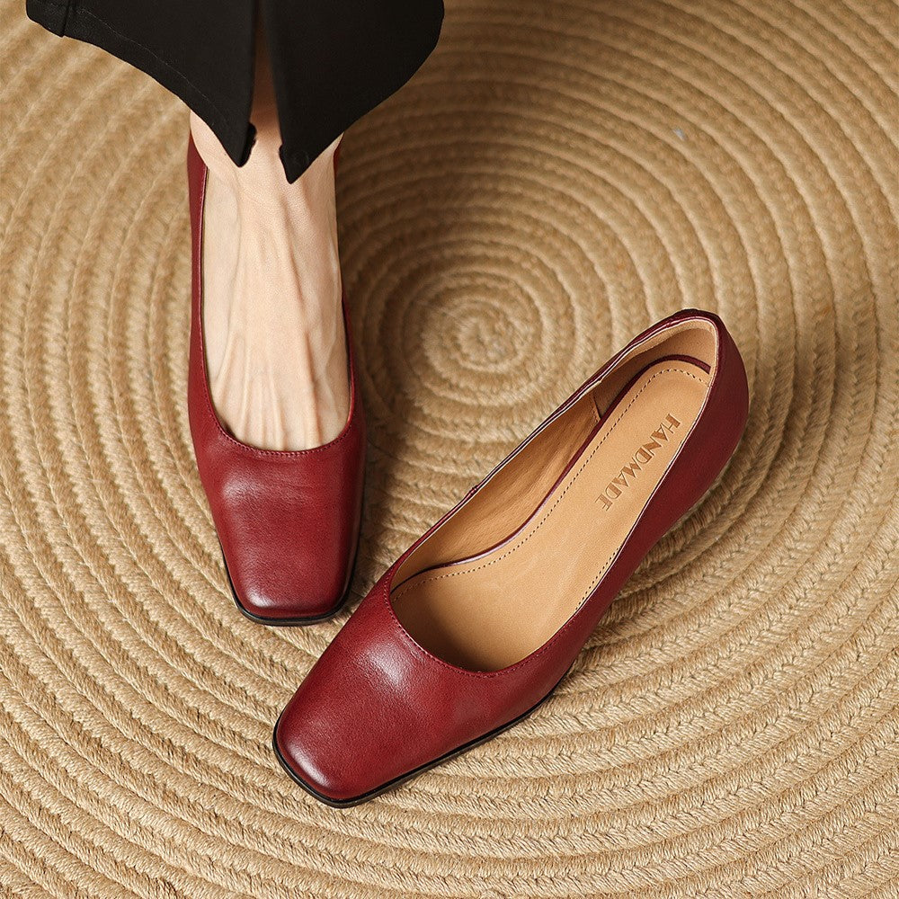 Oriel | Leather Square Pumps