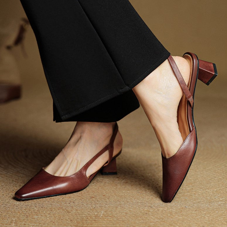 Arlise | Leather Slingback Pumps