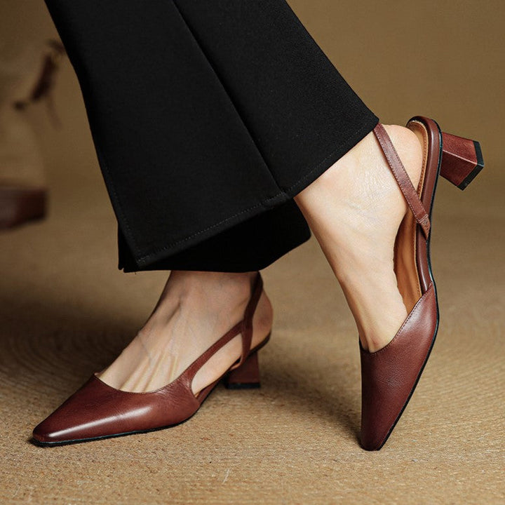 Arlise | Leather Slingback Pumps
