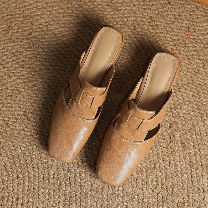 Rosel | Square-Toe Leather Mules