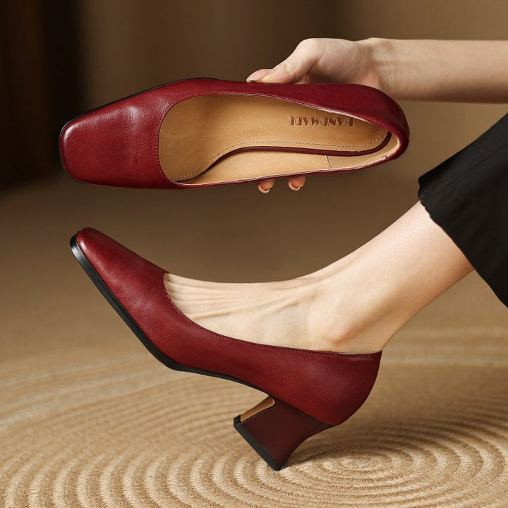 Oriel | Leather Square Pumps
