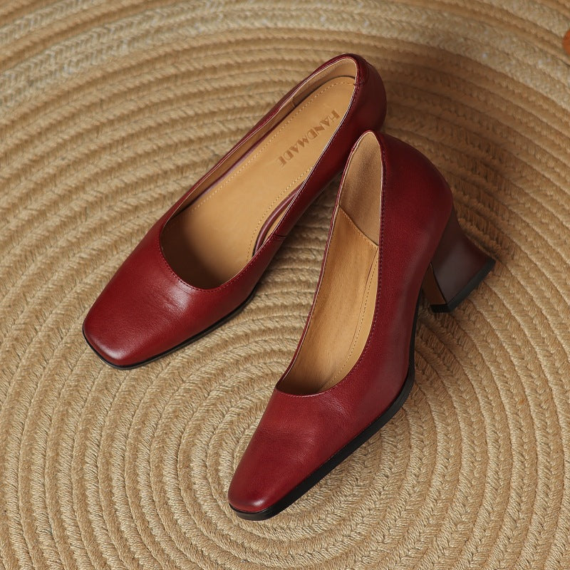 Oriel | Leather Square Pumps