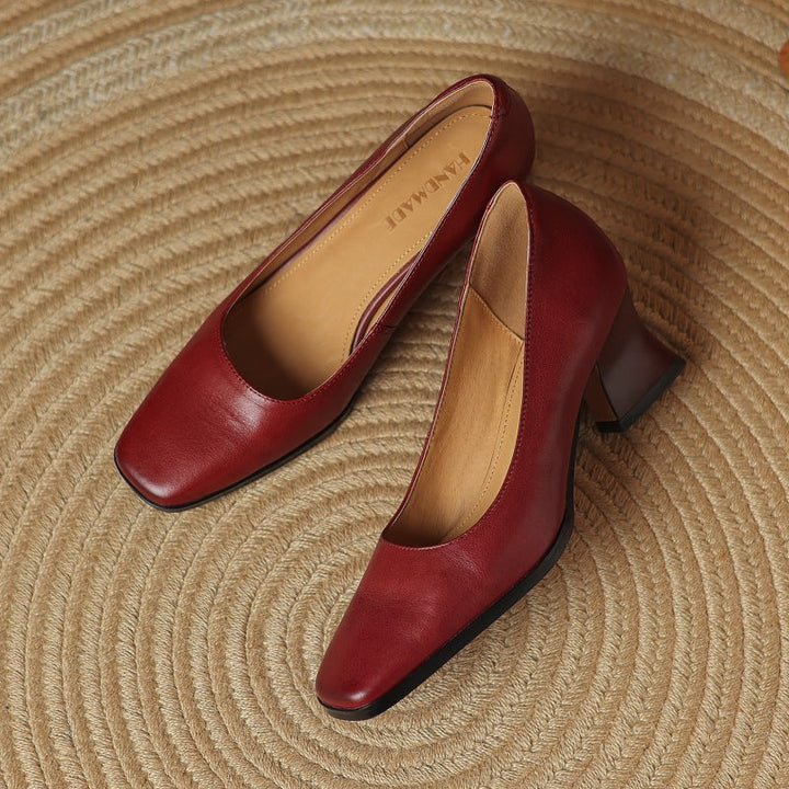 Oriel | Leather Square Pumps