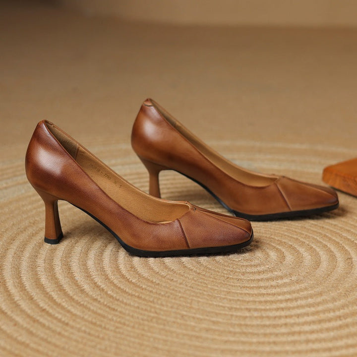 Marisol | Leather Square-Toe Pumps