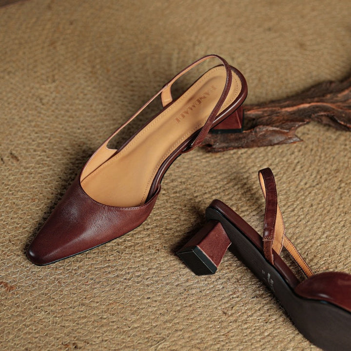 Arlise | Leather Slingback Pumps