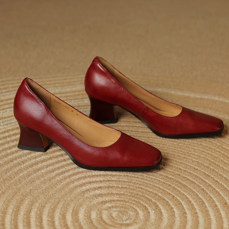 Oriel | Leather Square Pumps