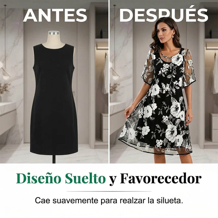 Ella | Elegant Floral Chiffon Dress