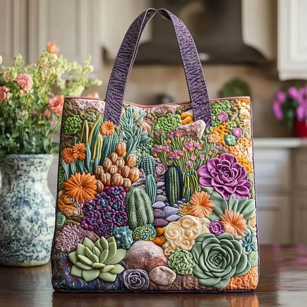 Artisanal Tote Bag | Succulent Garden