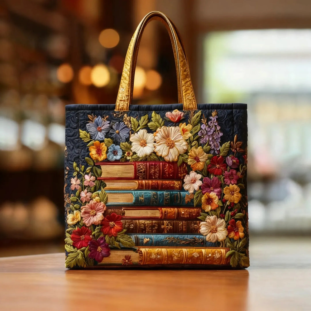 Artisanal Tote | Floral Print and Books