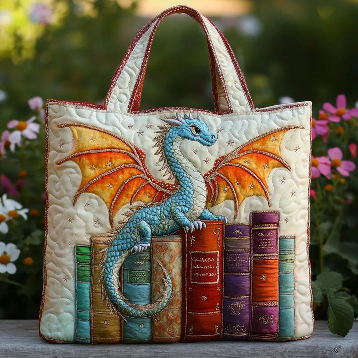 Quilted Bag | Emerald Dragon Book Guardian