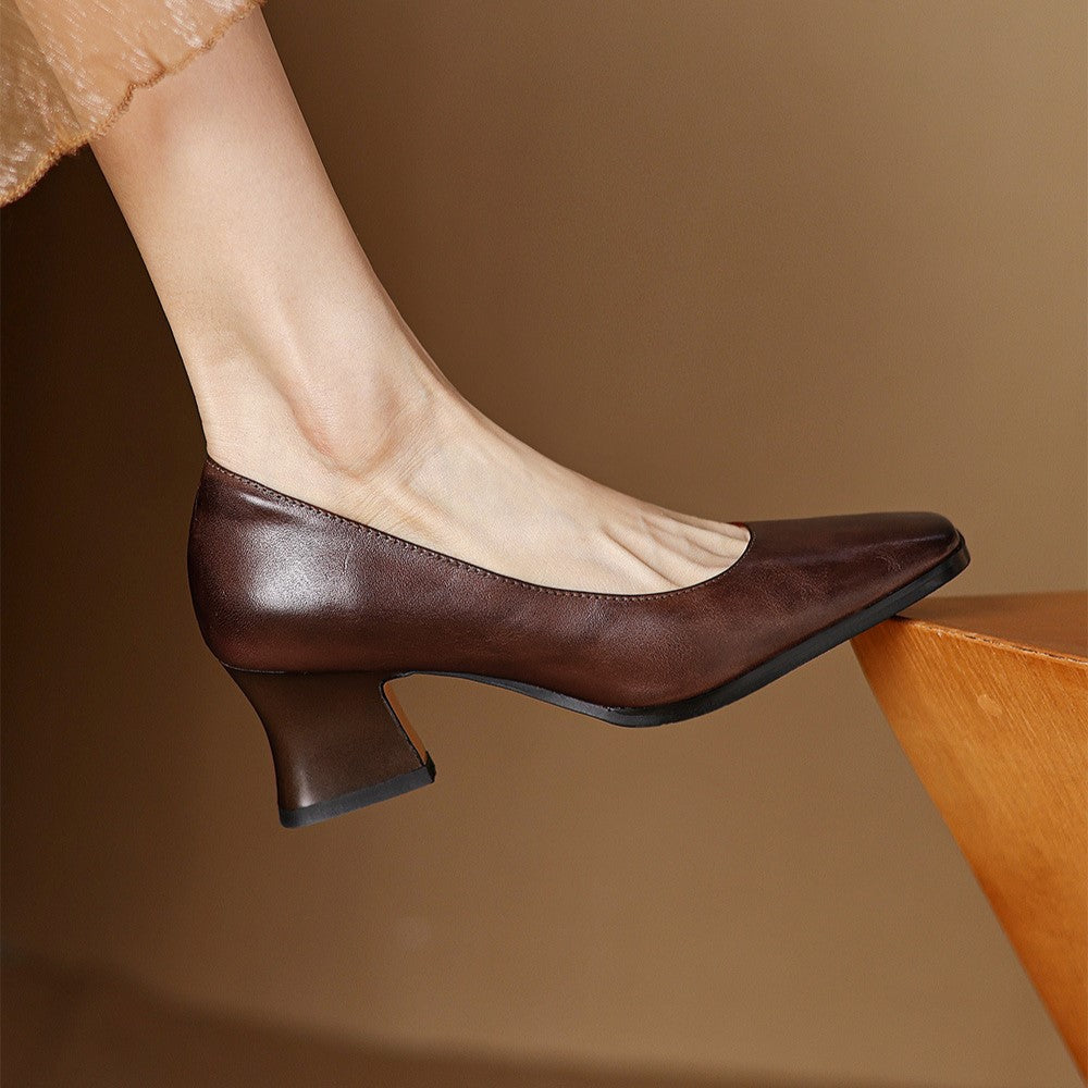 Oriel | Leather Square Pumps