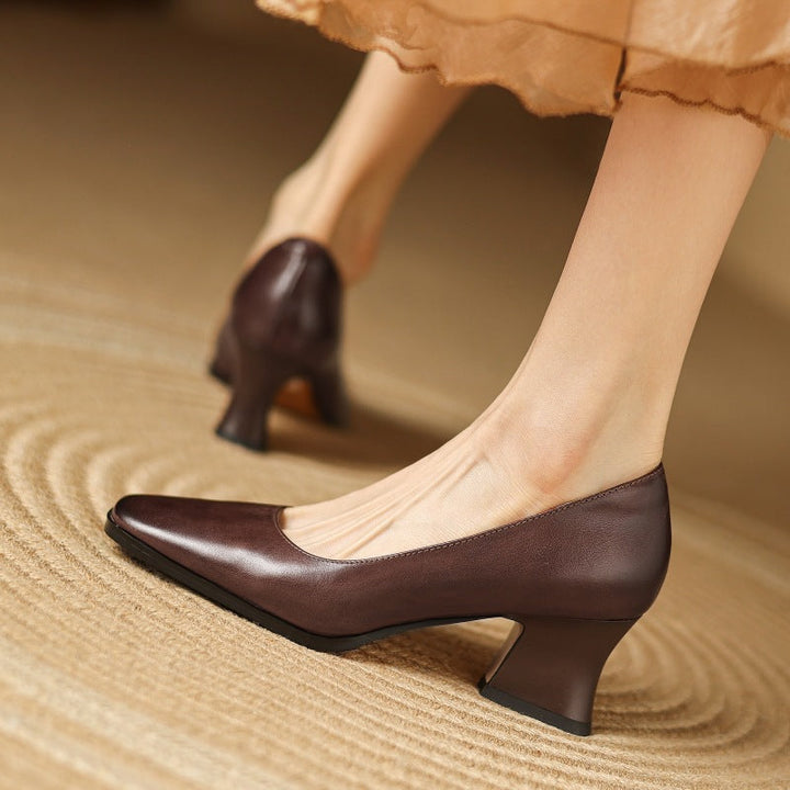 Oriel | Leather Square Pumps