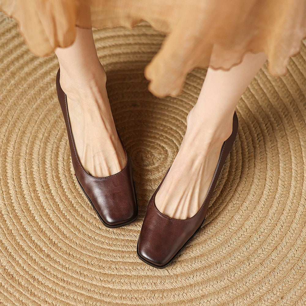 Oriel | Leather Square Pumps