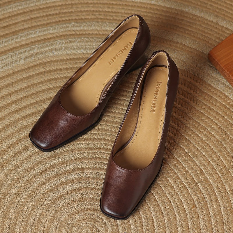 Oriel | Leather Square Pumps