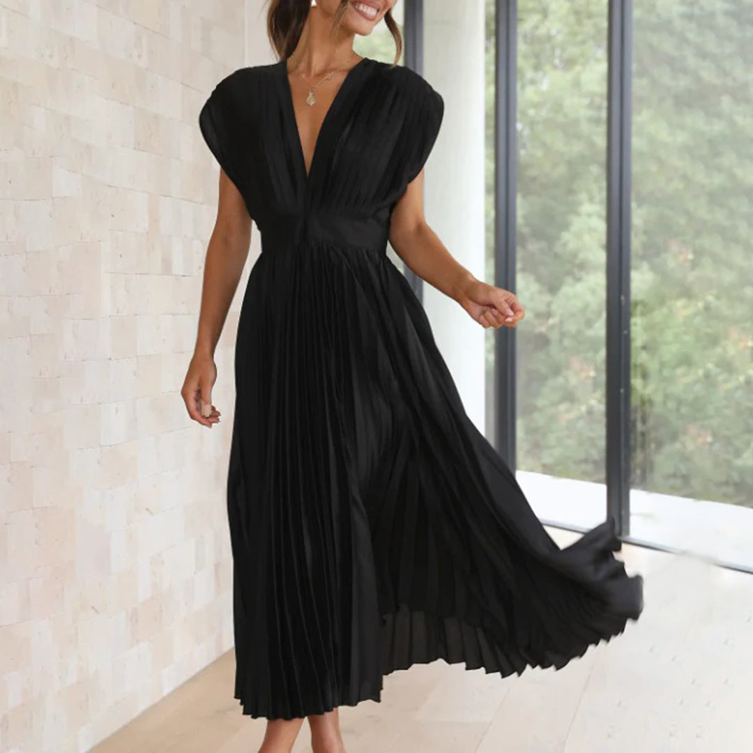 Genevieve | Timeless Pleated Midi Dress