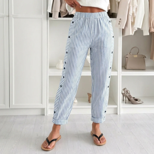 Jamila | Striped Trouser With Elastic Waist