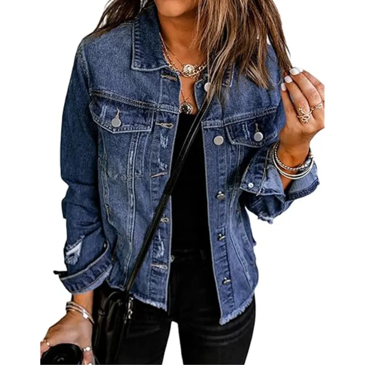 Miley | Distressed Denim Jacket