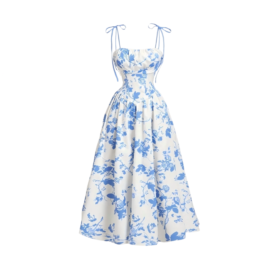 Rosalie | French Floral Tie-Shoulder Cami Dress