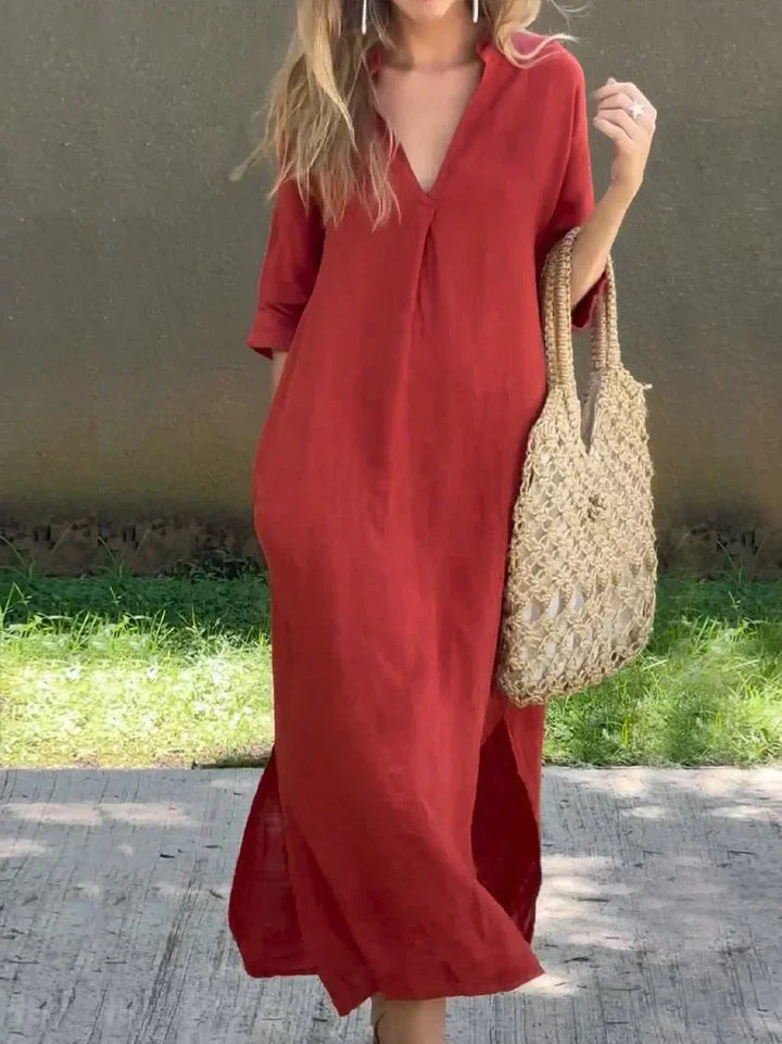Alexa | Chic V-Neck Summer Maxi Dress