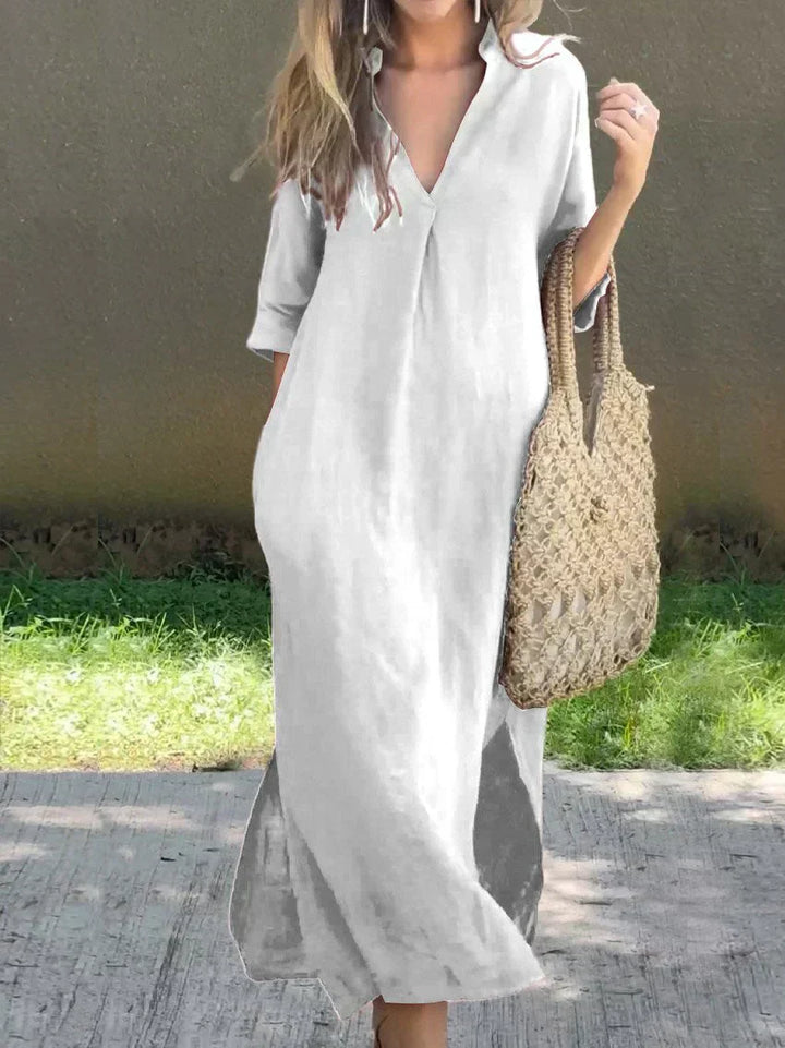Alexa | Chic V-Neck Summer Maxi Dress
