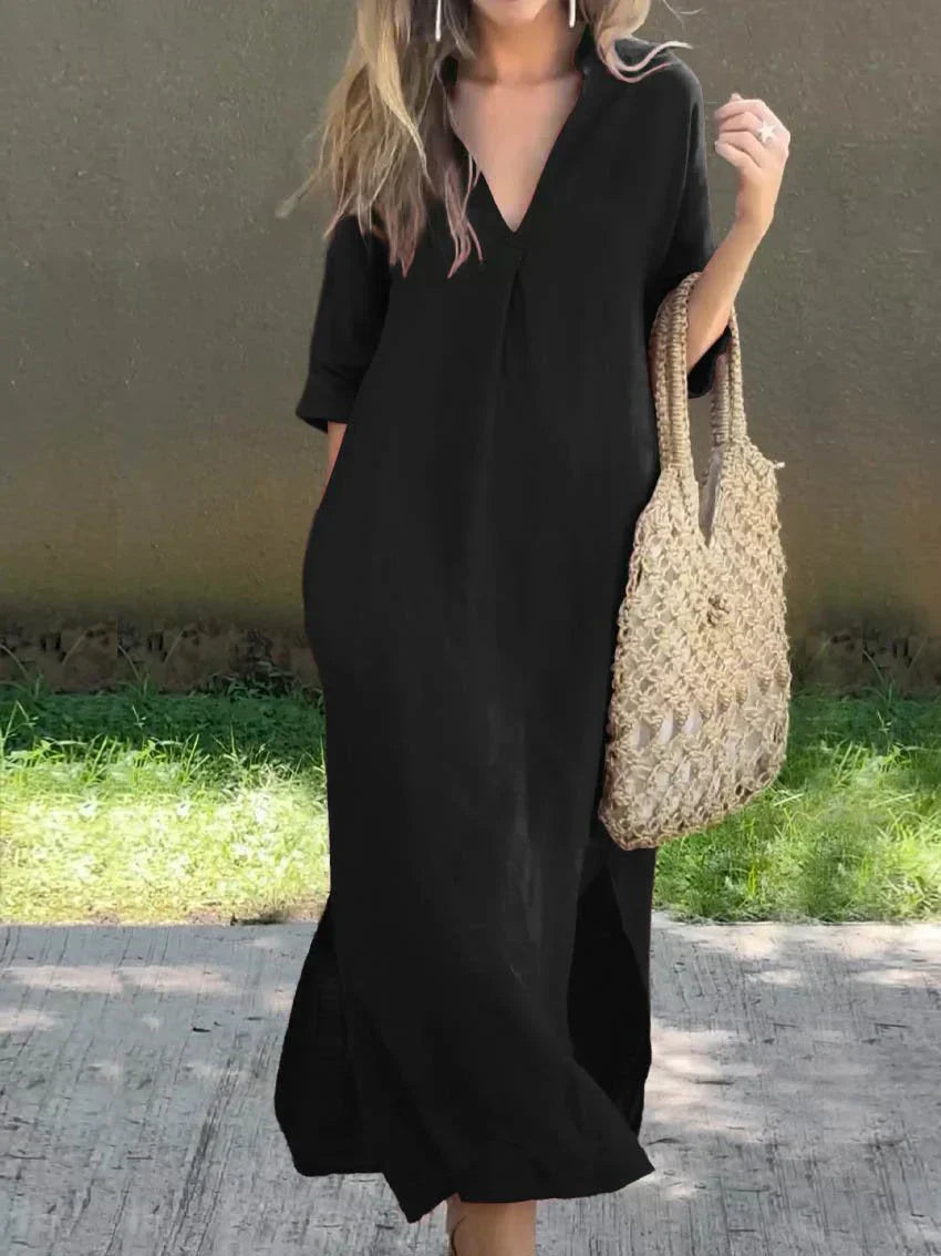Alexa | Chic V-Neck Summer Maxi Dress
