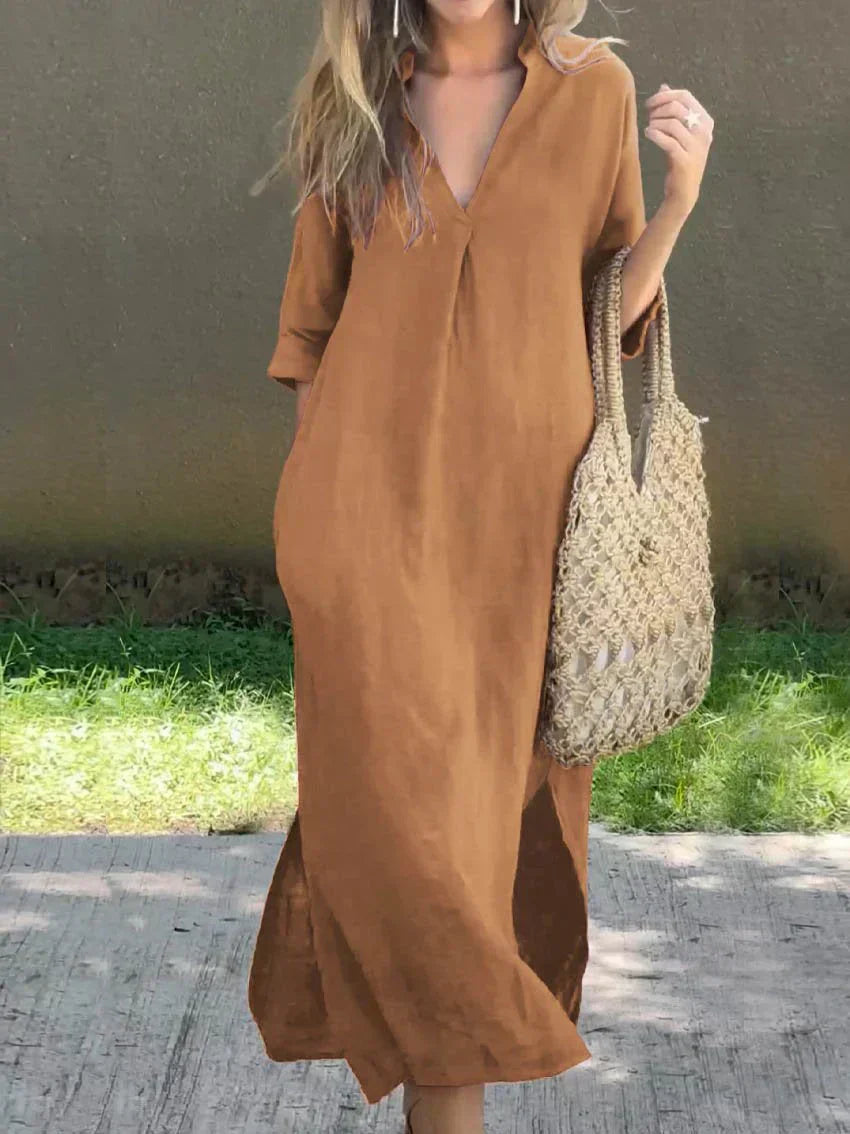 Alexa | Chic V-Neck Summer Maxi Dress