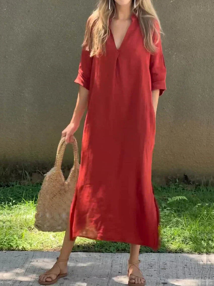 Alexa | Chic V-Neck Summer Maxi Dress