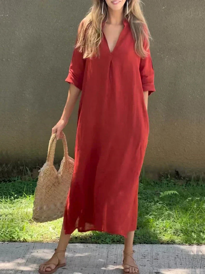 Alexa | Chic V-Neck Summer Maxi Dress