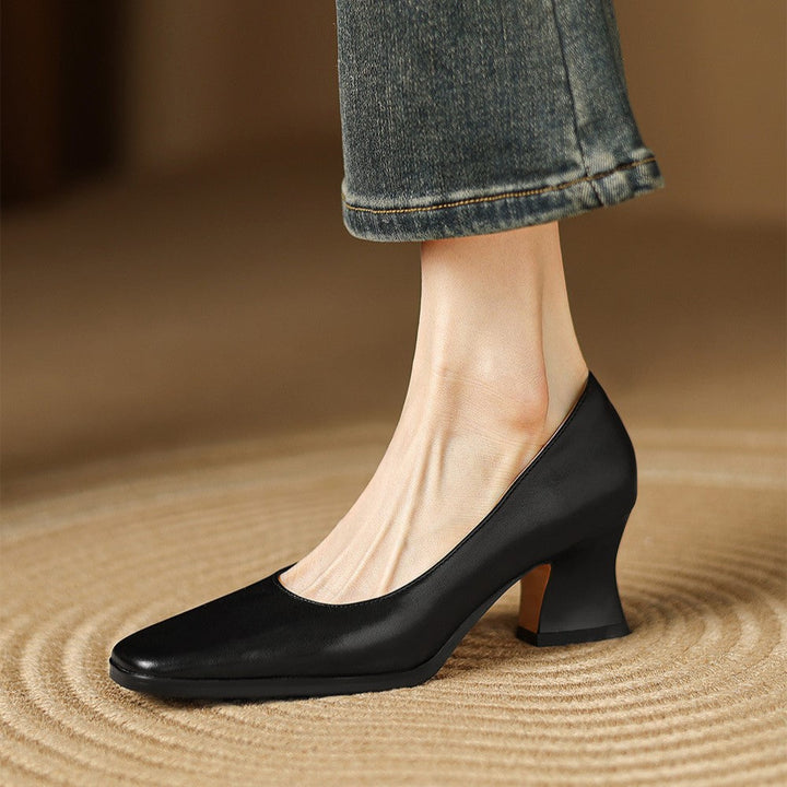 Oriel | Leather Square Pumps