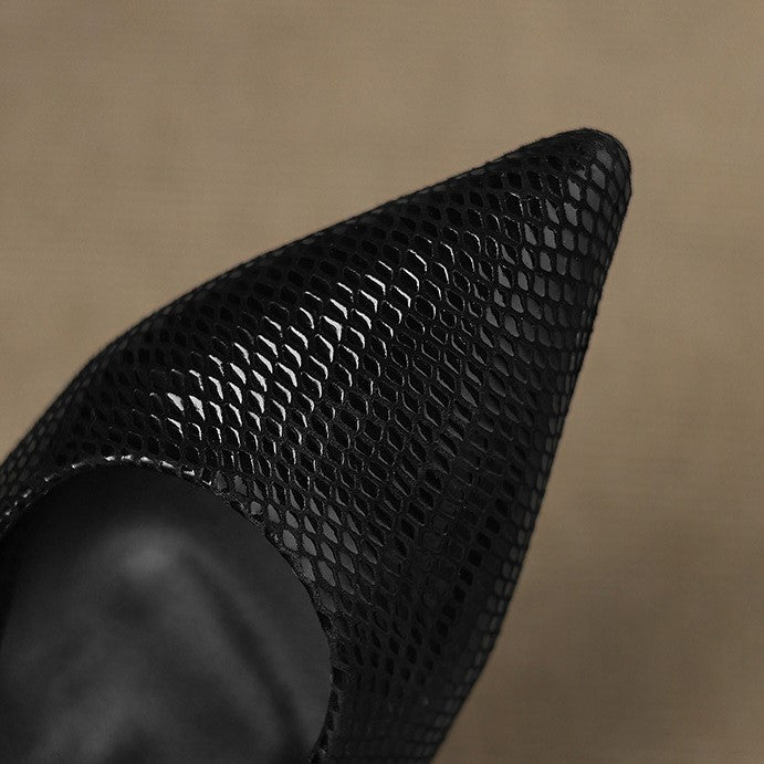 Céliane | Pointed Leather Slingback Heels