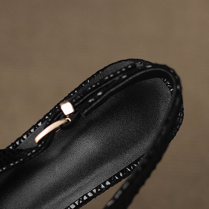 Céliane | Pointed Leather Slingback Heels