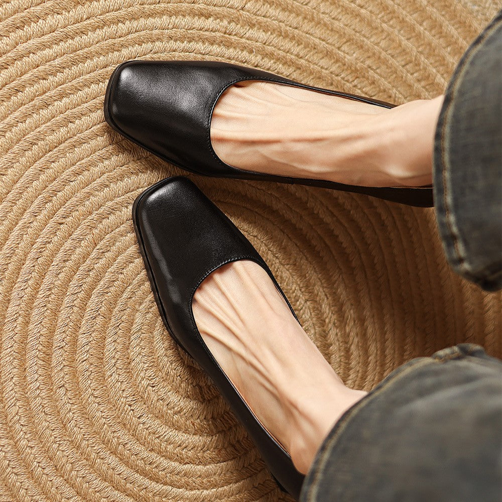Oriel | Leather Square Pumps