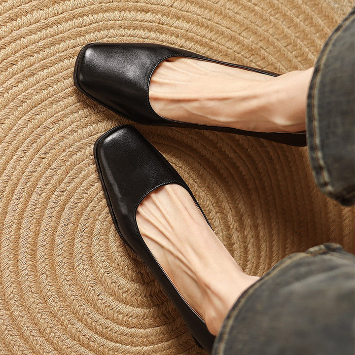 Oriel | Leather Square Pumps
