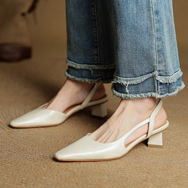 Arlise | Leather Slingback Pumps