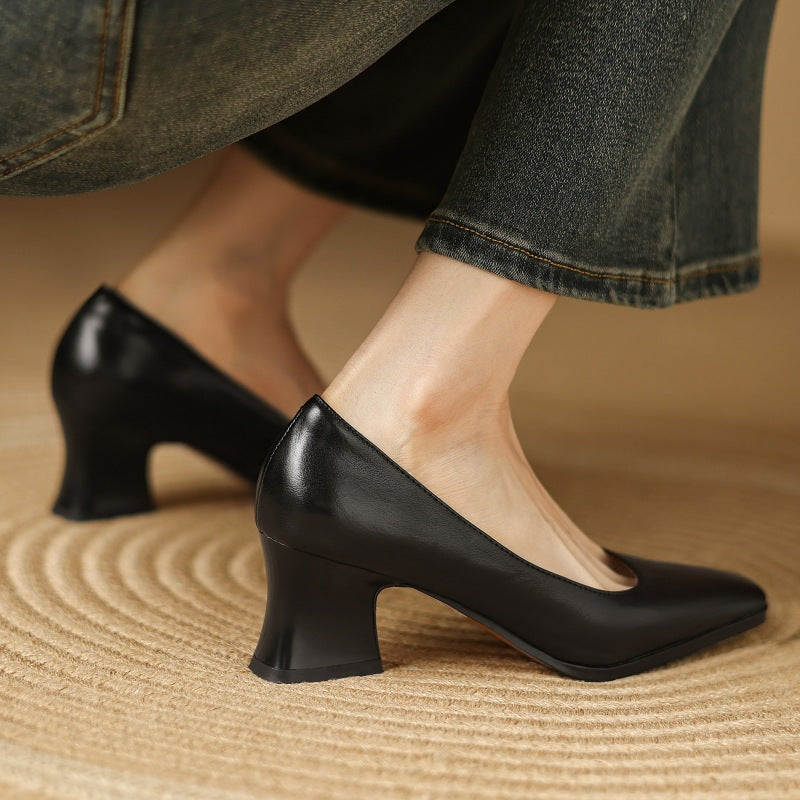 Oriel | Leather Square Pumps