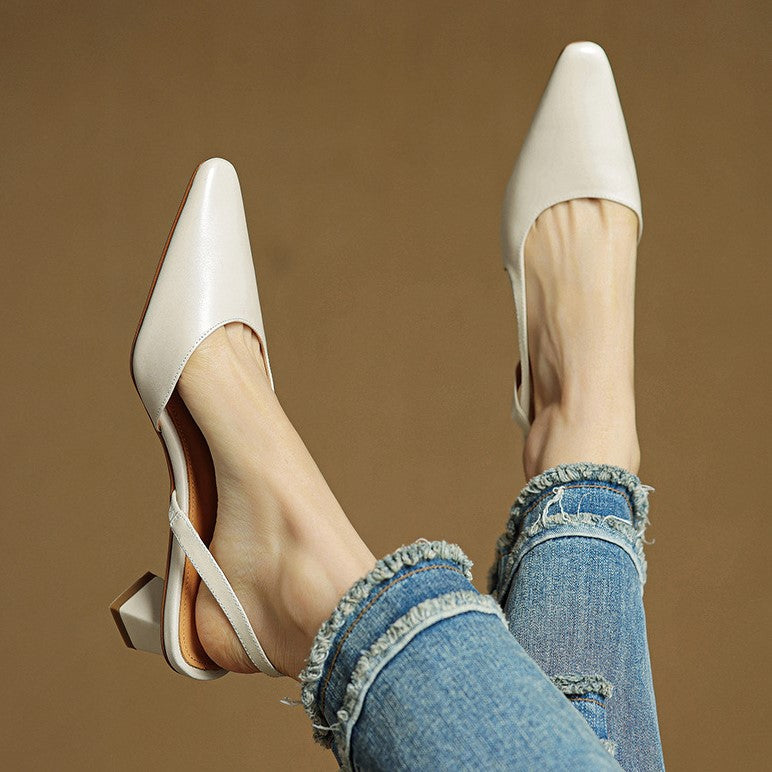 Arlise | Leather Slingback Pumps