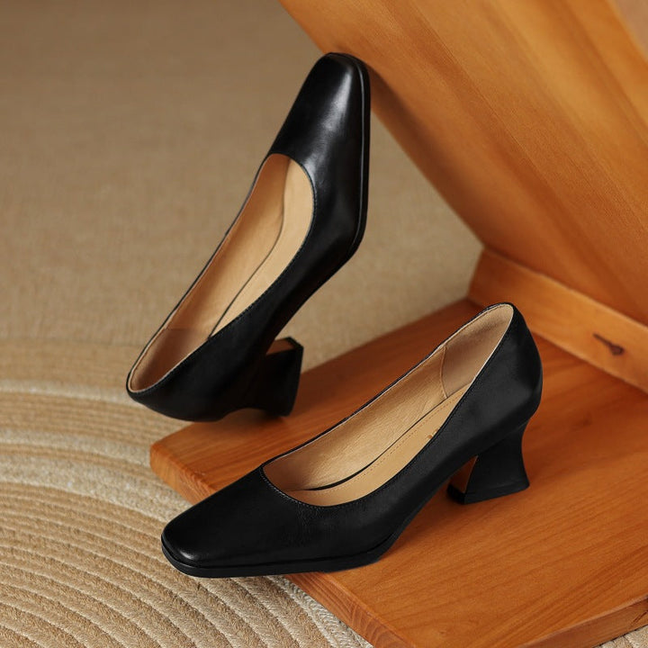 Oriel | Leather Square Pumps