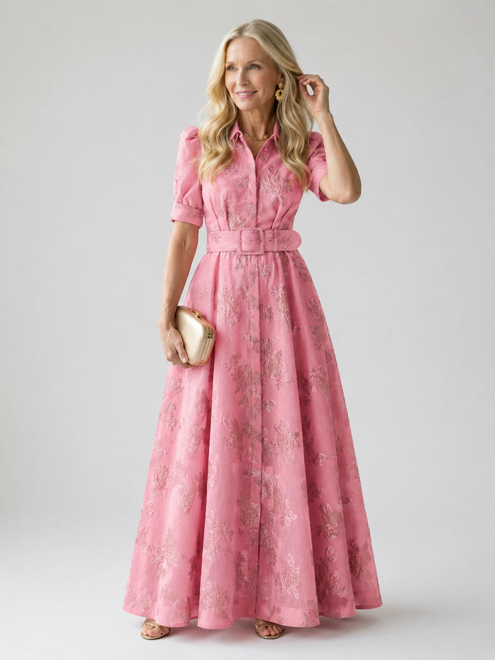 Brittany | Belted Floral Maxi Dress