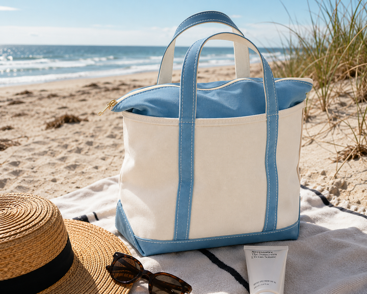 Mikay | Canvas Beach Tote Bag – Zip Tote