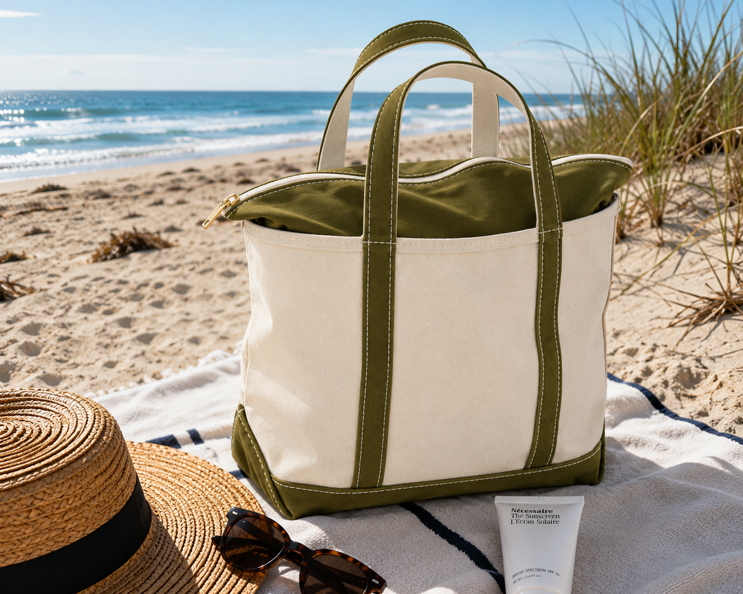 Mikay | Canvas Beach Tote Bag – Zip Tote