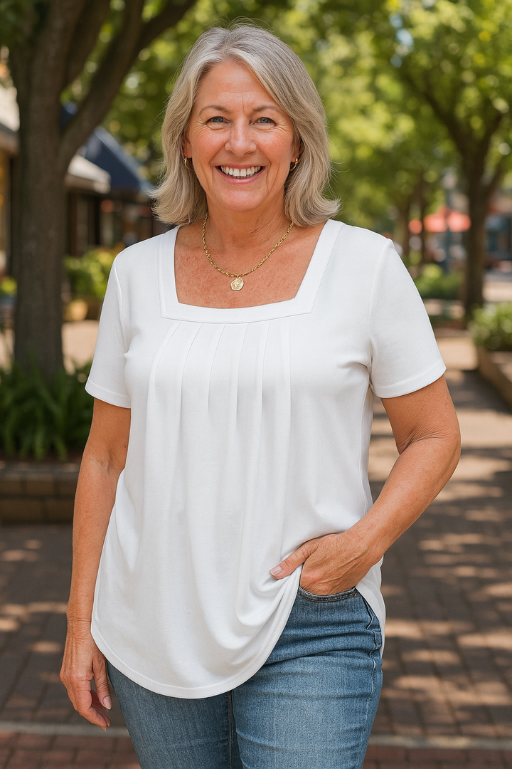 Colleen | Pleated Comfort Top Everyday Confidence