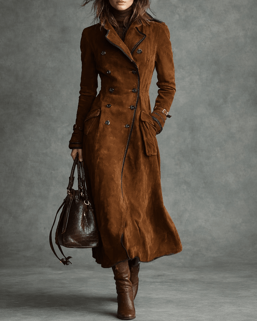Nathalie | Suede Trench Coat