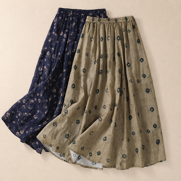 Joanne | Cotton Linen Maxi Skirt