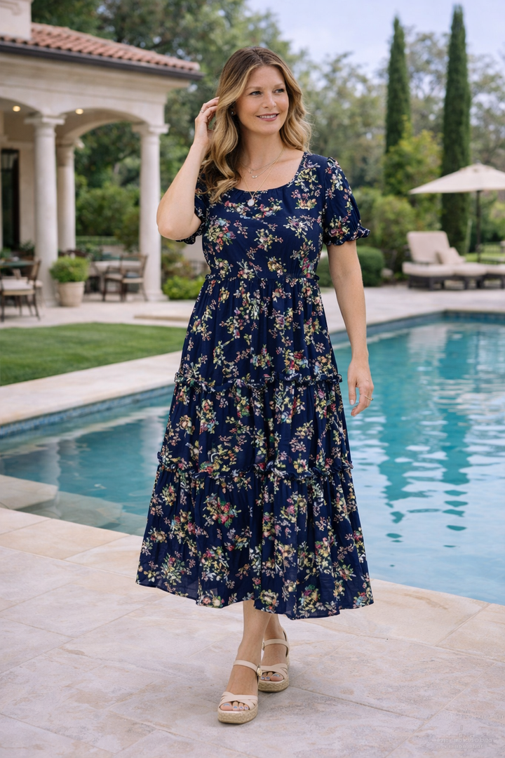 Klara | Chic Boho Maxi Dress with Halter Neck