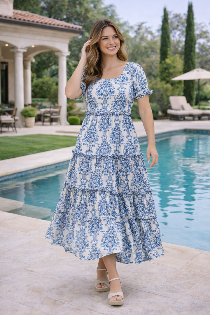 Klara | Chic Boho Maxi Dress with Halter Neck