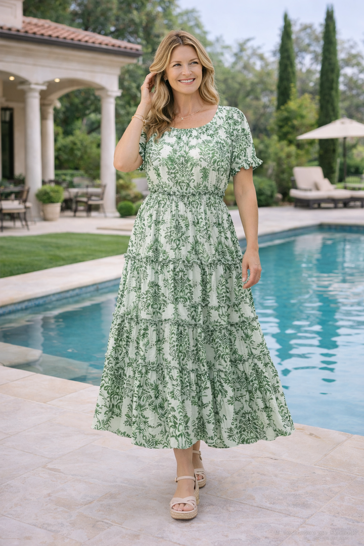 Klara | Chic Boho Maxi Dress with Halter Neck