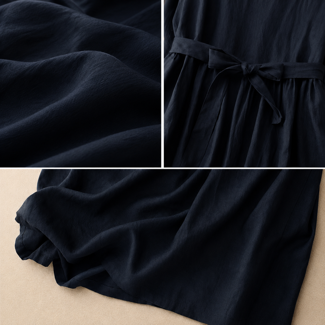 Lilia | Cotton Linen Midi Dress