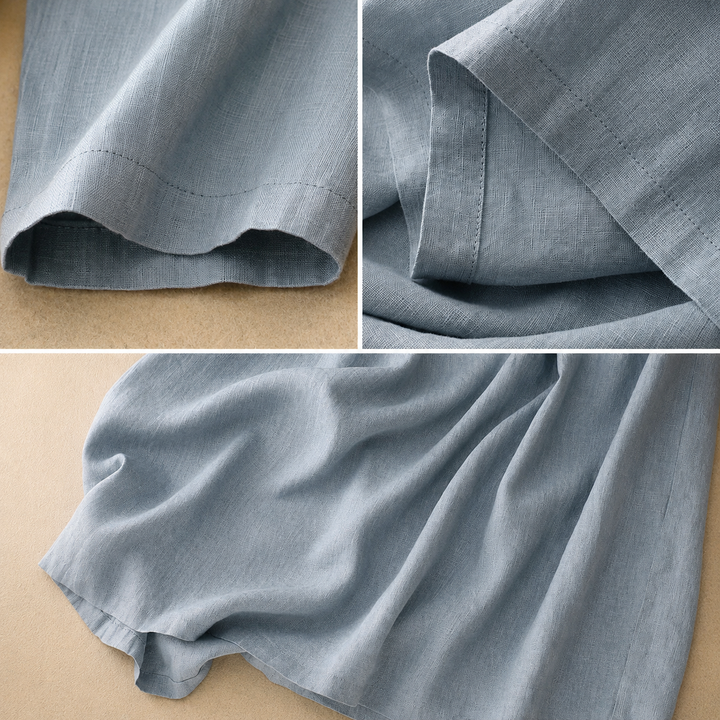 Lilia | Cotton Linen Midi Dress