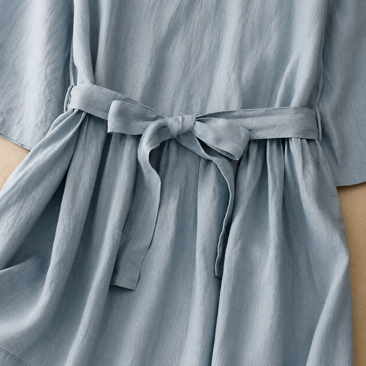 Lilia | Cotton Linen Midi Dress